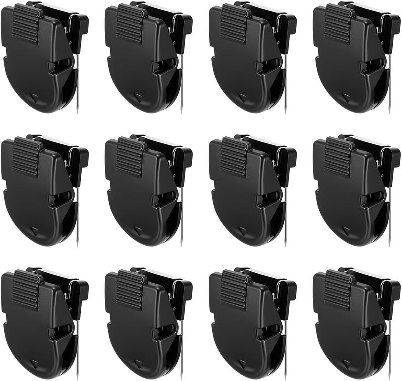 LIQWEI 12Pcs Cubicle Clips, Fabric Partition Panel Wall Clip Cubicle Accessories Office Photos Wall for Notes Memos Standard Size(Black) - Image 1